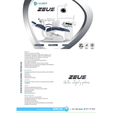 Paquete Unidad Dental Eléctrica Zeus Zedent + Compresor Dental 1 Hp