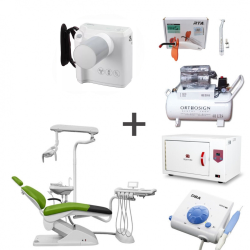 Paquete Unidad Dental NOVO X 2, Compresor, Esterilizador, Rayos x, Cavitrón, Pieza de alta y Lámpara de fotocurado