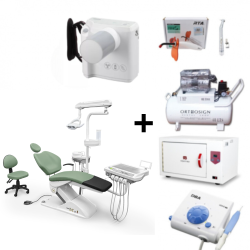 Paquete Unidad Dental NOVO X PRO 2, Compresor, Esterilizador, Rayos x, Cavitrón, Pieza de alta y Lámpara de fotocurado