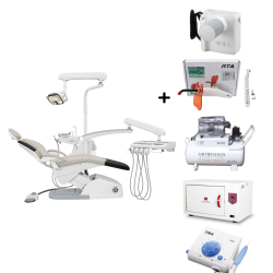 Paquete Unidad Dental Lux Joy 2, Compresor, Esterilizador, Rayos x, Cavitrón, Pieza de alta y Lámpara de fotocurado