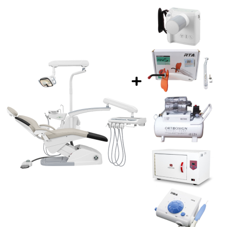 Paquete Unidad Dental Lux Joy 2, Compresor, Esterilizador, Rayos x, Cavitrón, Pieza de alta y Lámpara de fotocurado