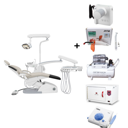 Paquete Unidad Dental Lux Joy 2, Compresor, Esterilizador, Rayos x, Cavitrón, Pieza de alta y Lámpara de fotocurado