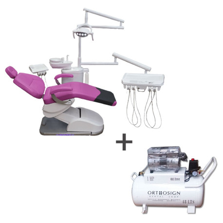 Paquete Unidad Dental Eléctrica Titán Jr 2023 Rojas Dent + Compresor Dental 1 Hp