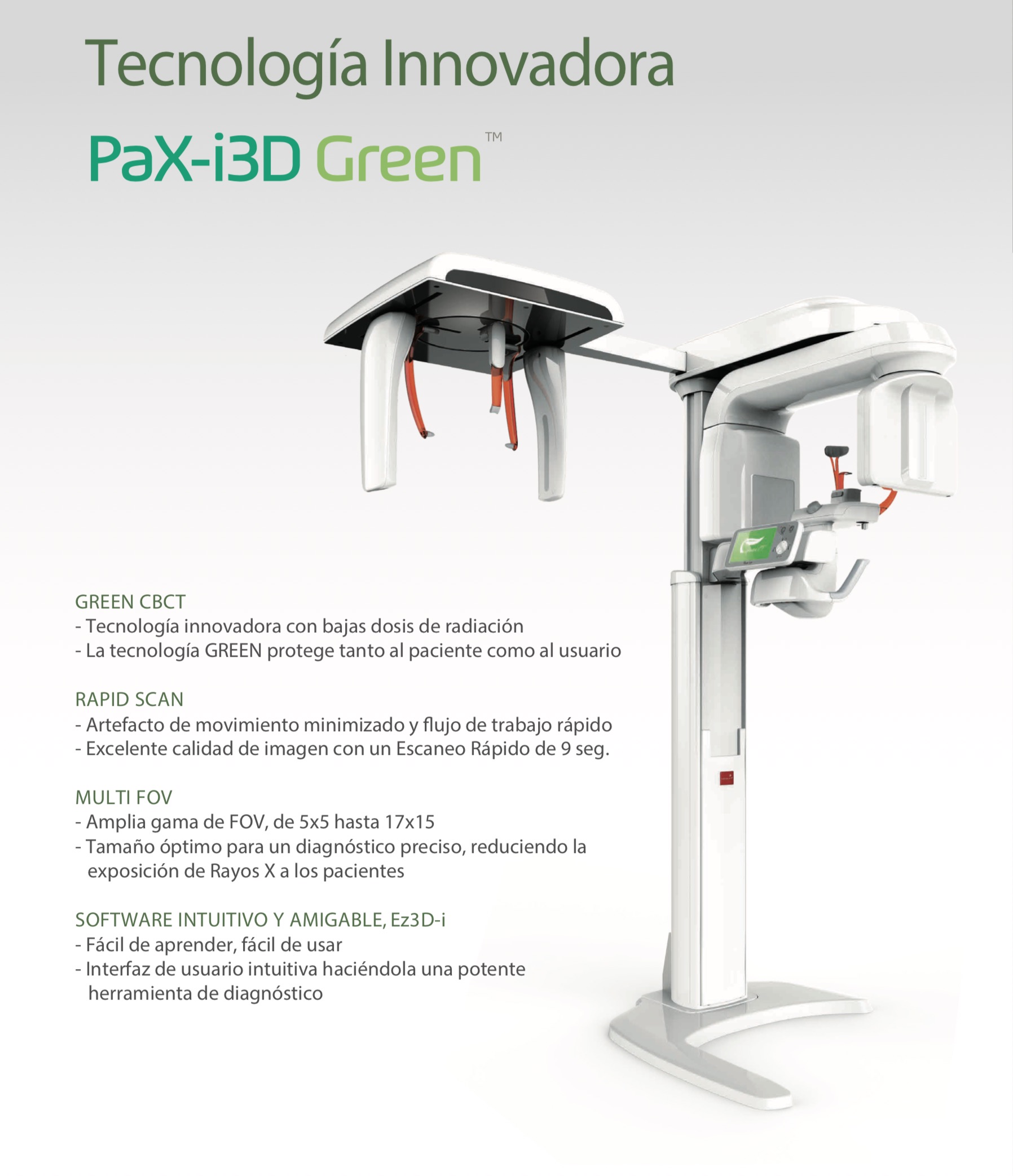 Rayos X 3D Green 17 SC - Funciones